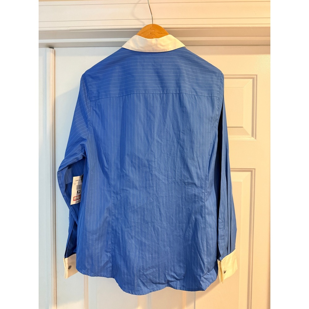NWT Blue/White Pinstriped LORD & TAYLOR Oxford Shirt Size 14 - Picture 3 of 5